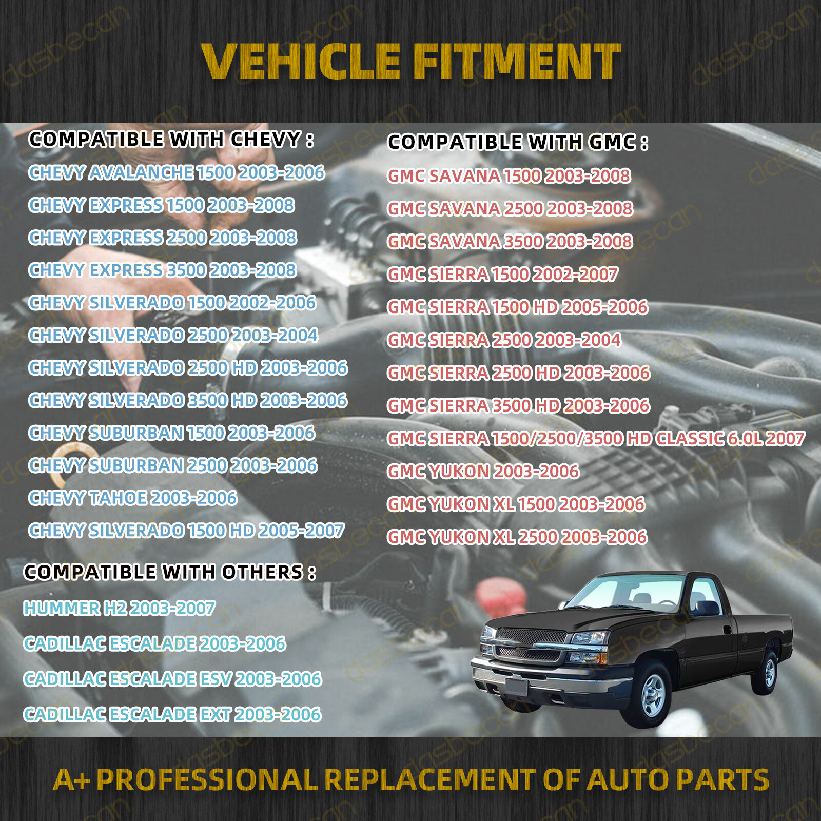 Engine Drive Belt Component Kit 90K-38158C For Chevy GMC Cadillac H2 2003-2008