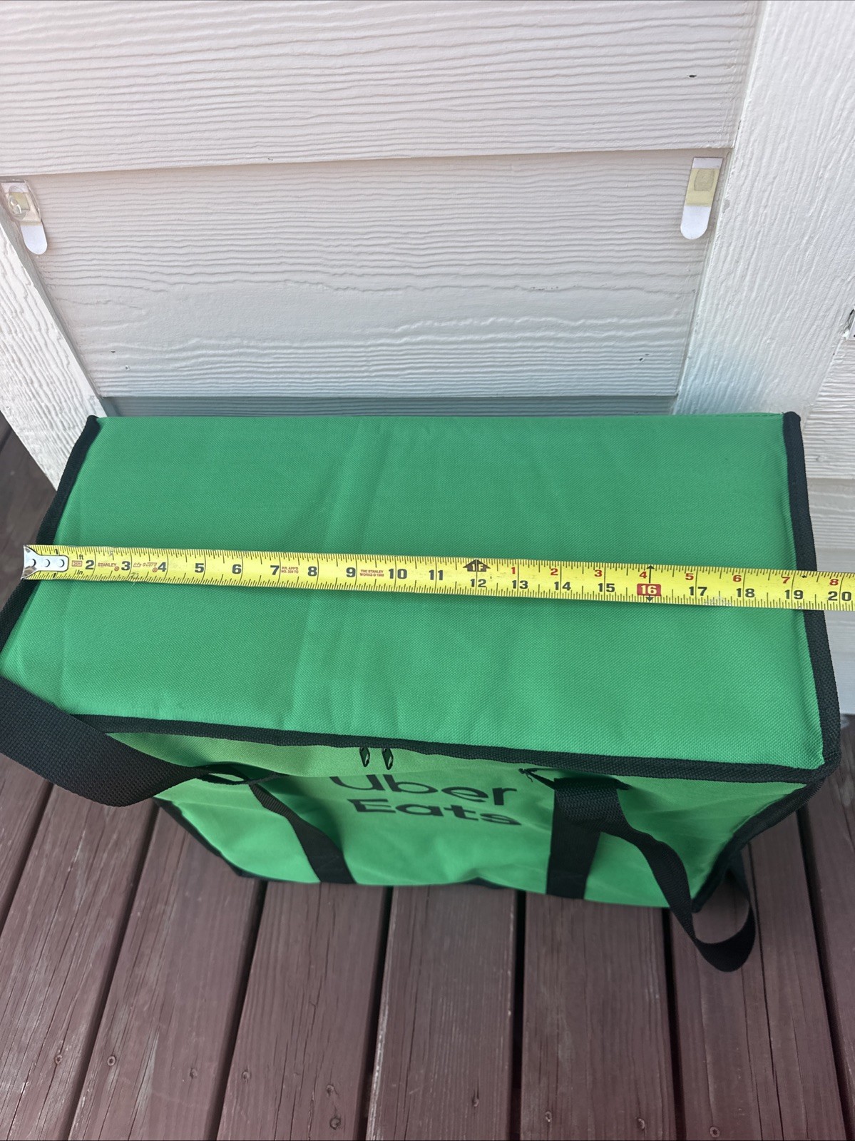 UBER EATS Green Insulated Delivery Bag Sz XL 19”x19”x 9” Zipper Closure 2 Handle