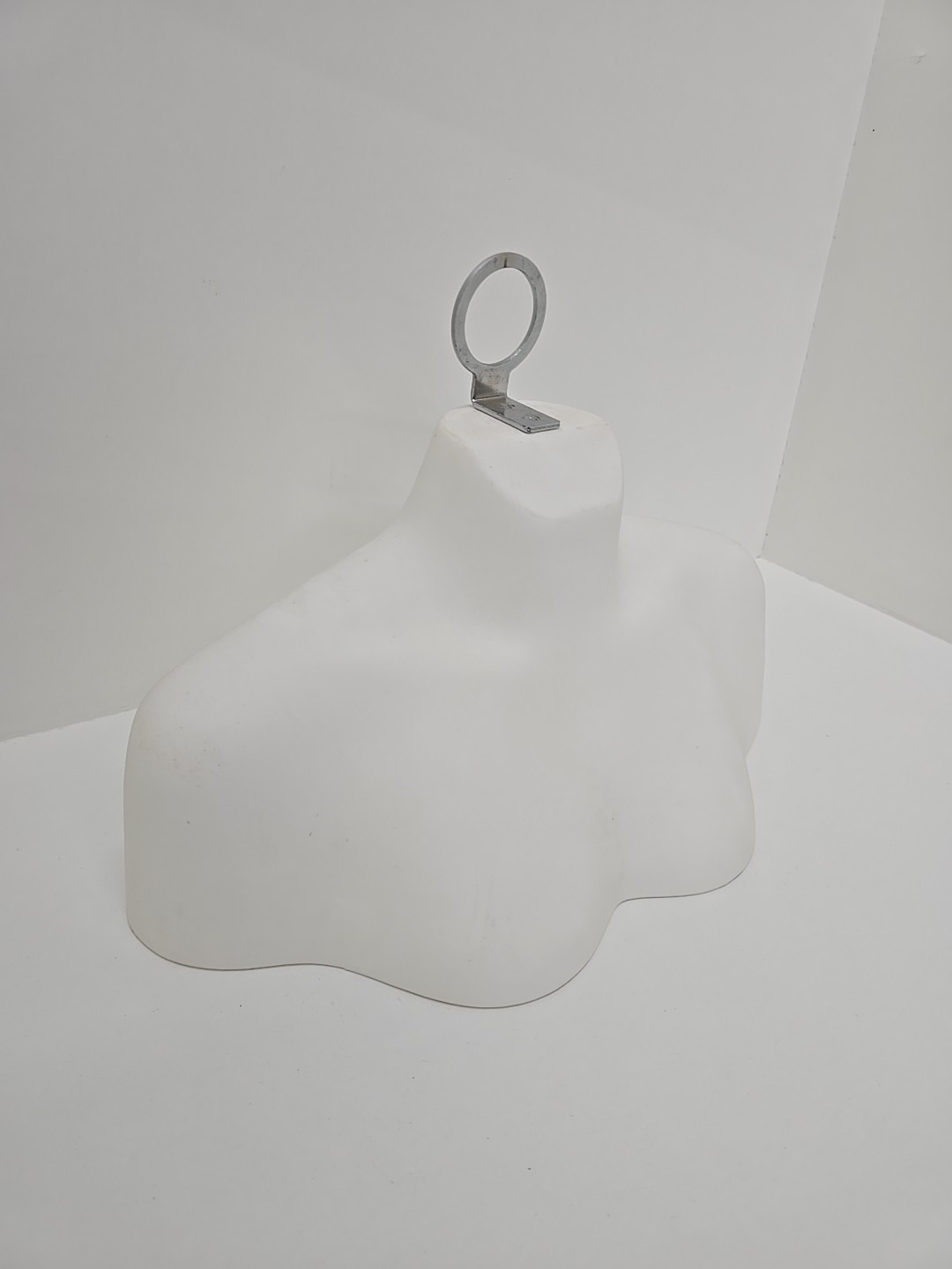 Woman Female Mannequin Neck and Shoulders Hanging White Hard Plastic