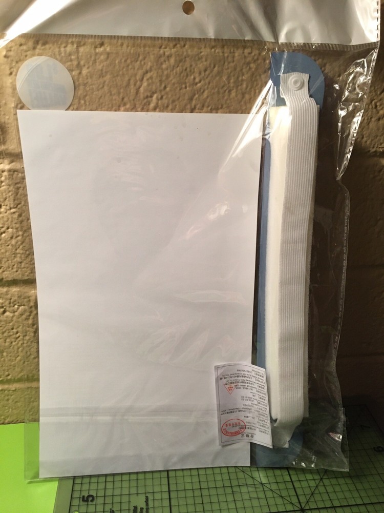 Protective Face Shield, clear panel & elastic head band, padded forehead area
