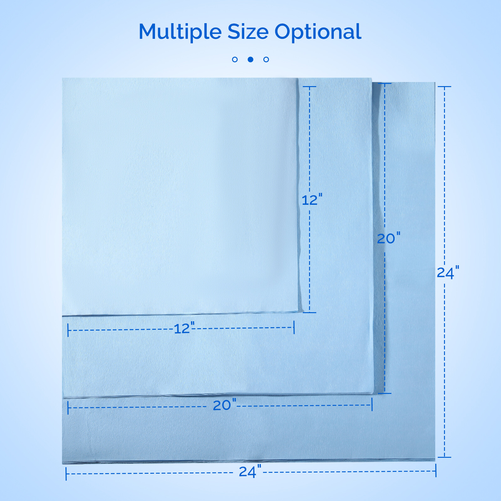 JMU CSR Autoclave Sterilization Wrap Sheets 12'' 15'' 18'' 20'' 24'' Blue 60g