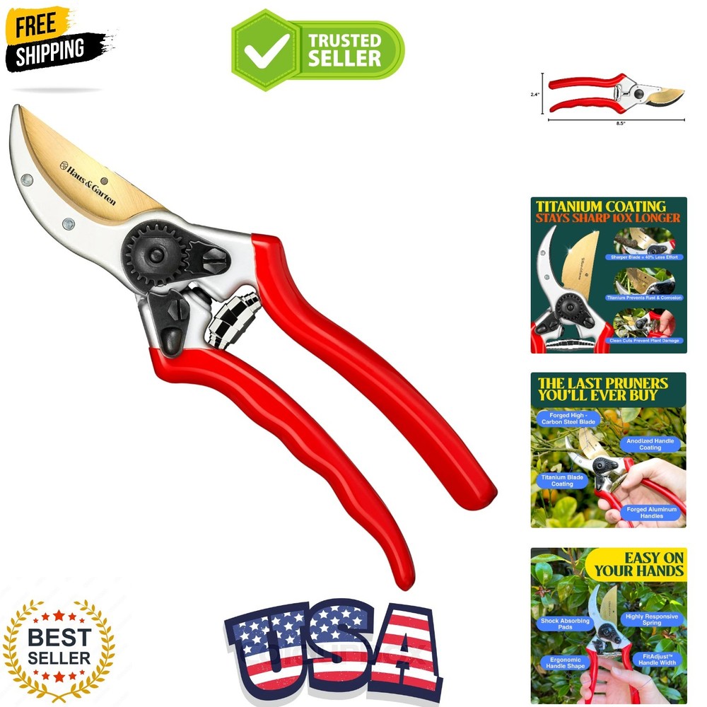 ClassicPRO 8.5" Professional  Titanium Bypass Pruning Shears - Use As Pruners...