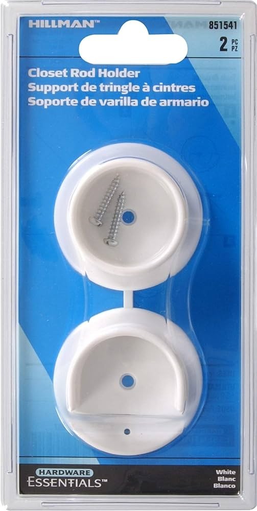 Hardware Essentials Plastic Pole Socket Set White (1-3/8")
