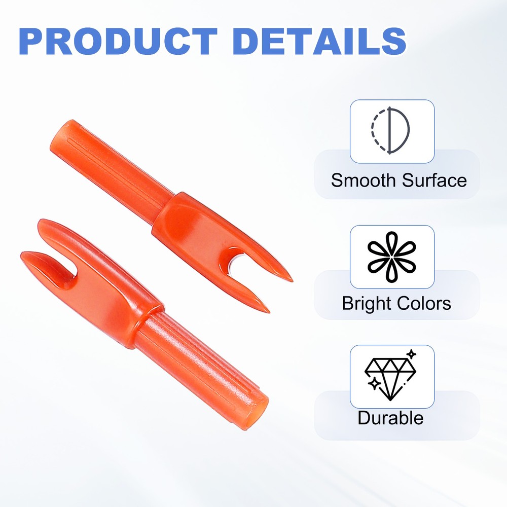 12Pack Archery Arrows Nocks 4.2mm Plastic Insert Arrow Nock Orange