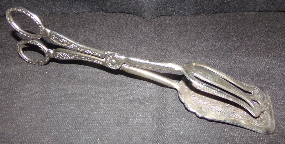 Pie Server Tongs, Silver Plate