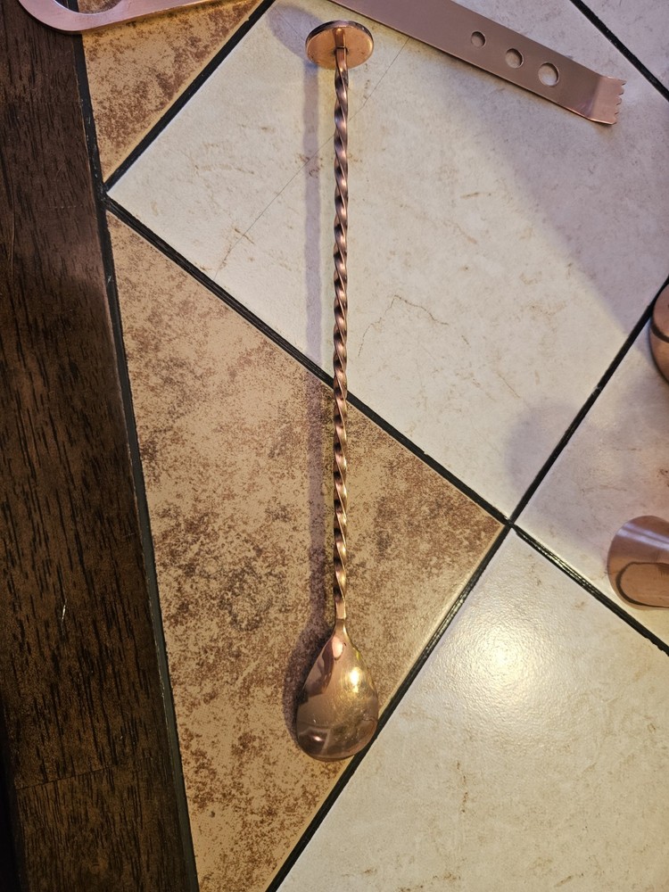 Hammered Copper Bar Tools Drink Mix Set