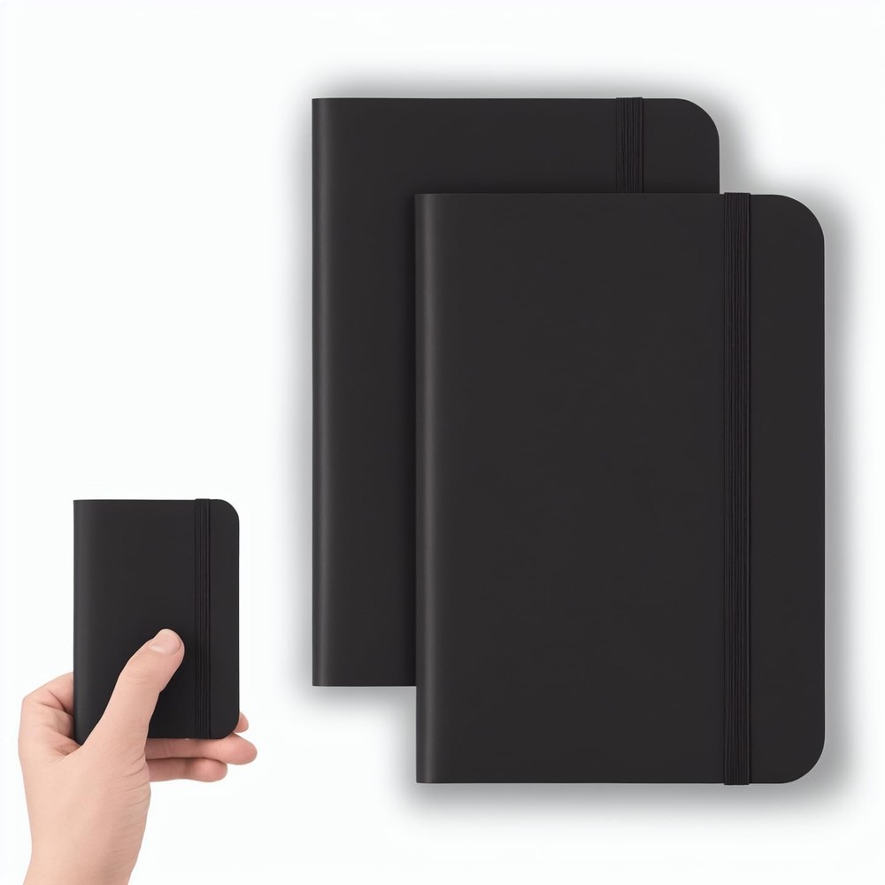 2 Pack Pocket Notebook Hardcover Jounal Notebook Mini Notepad 200 Pages