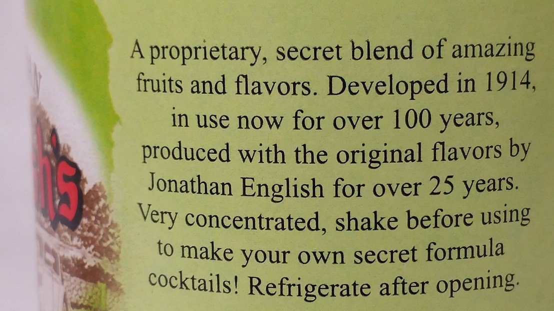 Jonathan English FASSIONOLA GREEN Original Tropical Tiki Drink Mixer Syrup