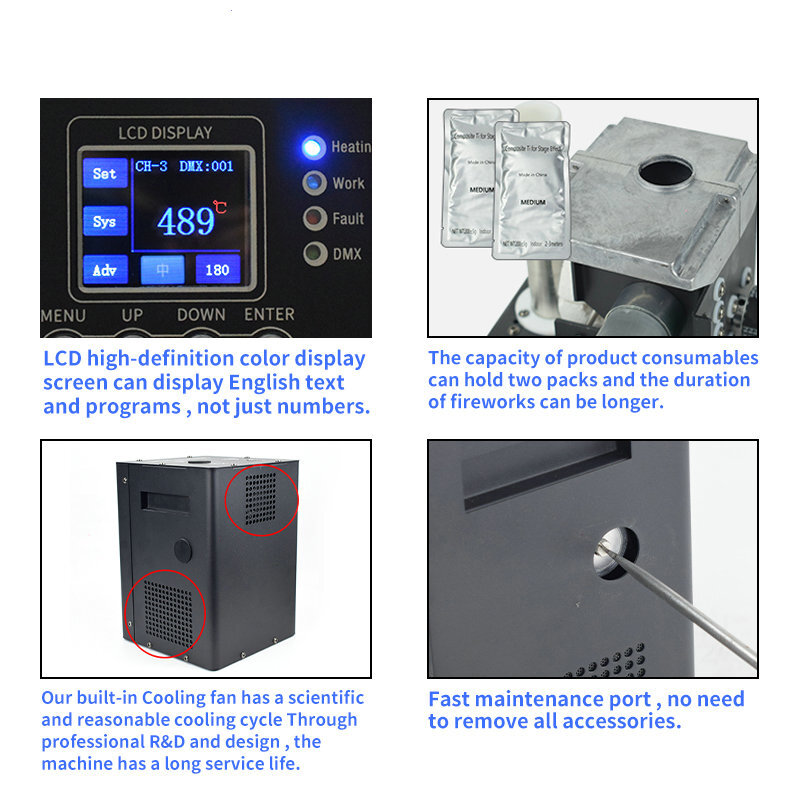 750W Cold Spark Machine Firework Machine DMX DJ Wedding Stage Effect Machine