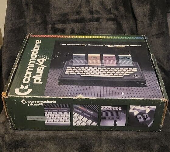 COMPLETE Vintage Commodore Plus 4 Computer With Box & Accessories