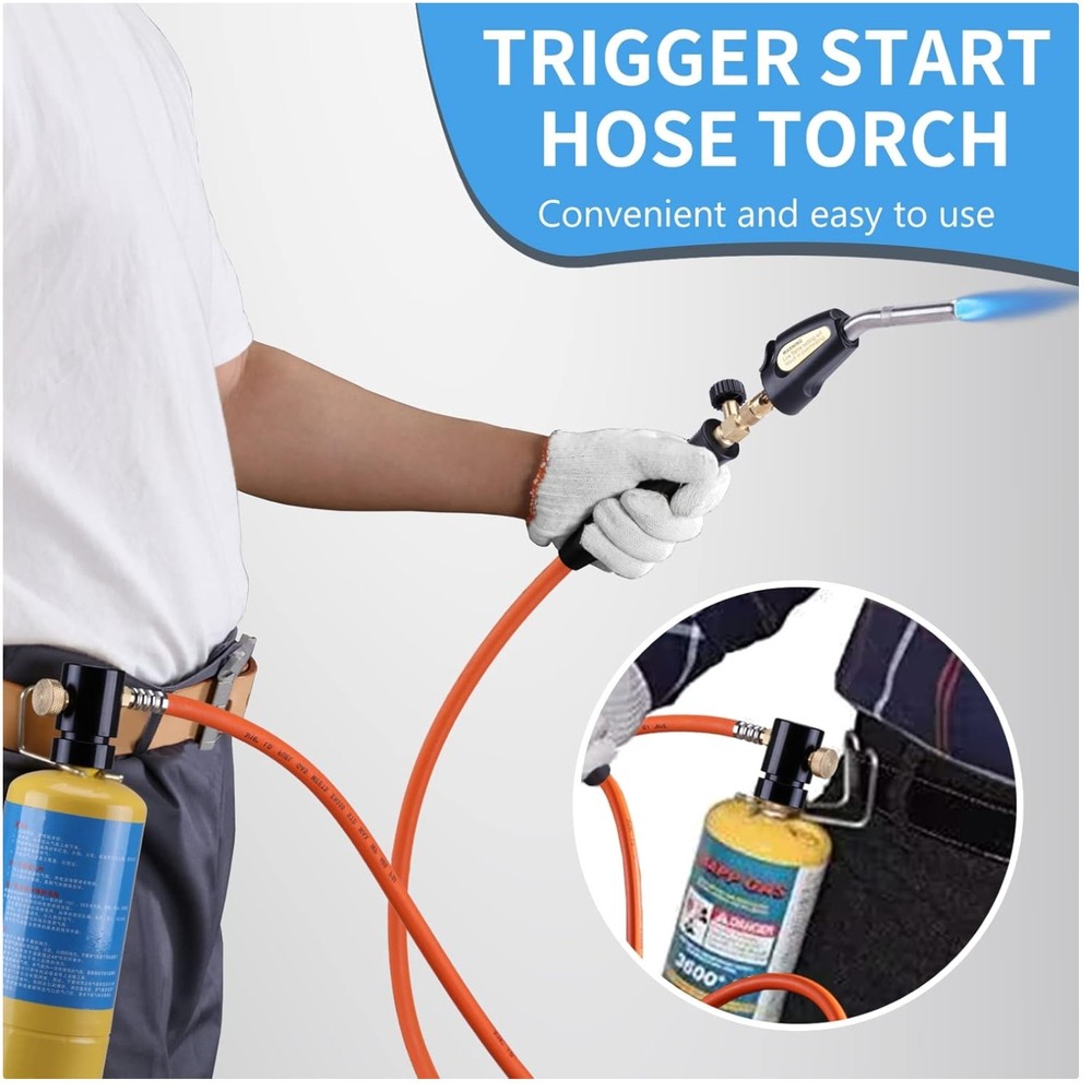 Portable Mapp Gas Torch Kit - Adjustable Heat, Trigger Start