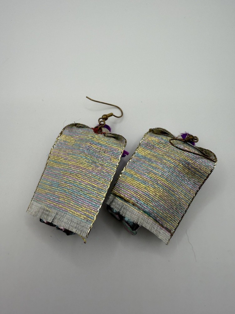 Vintage Unsigned Robot Warrior Handmade Earrings