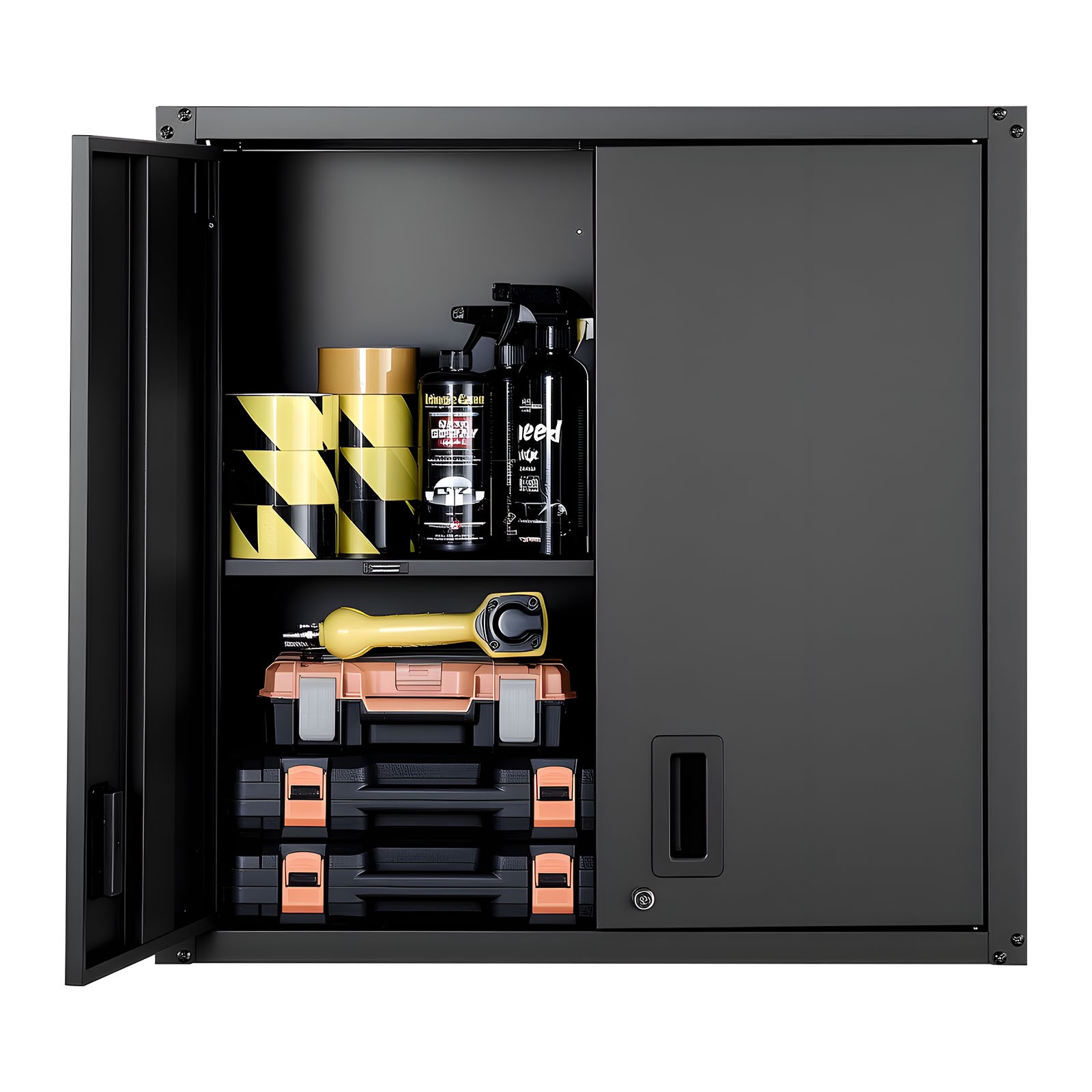 VEVOR Metal Wall Cabinet 30 inch Wall Mounted Cabinet with Adjustable Shelf