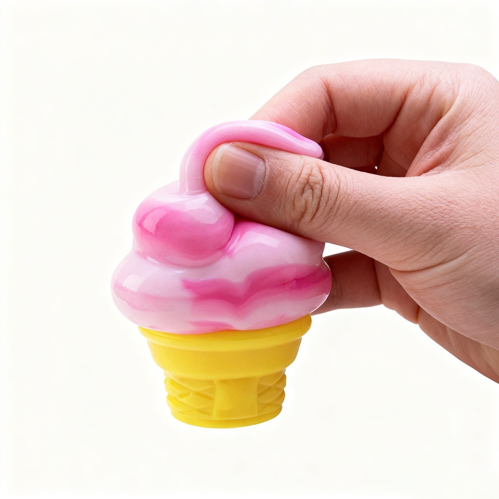 PINK NeeDoh NICE CREAM CONE Ice Cream Swirl Squishy Toy NEE DOH Stress Ball