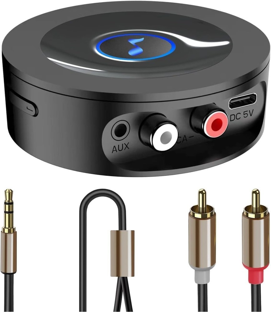 Bluetooth 5.2 Receiver for Home Stereo, RCA & 3.5mm AUX Out Put, Wireless Audio