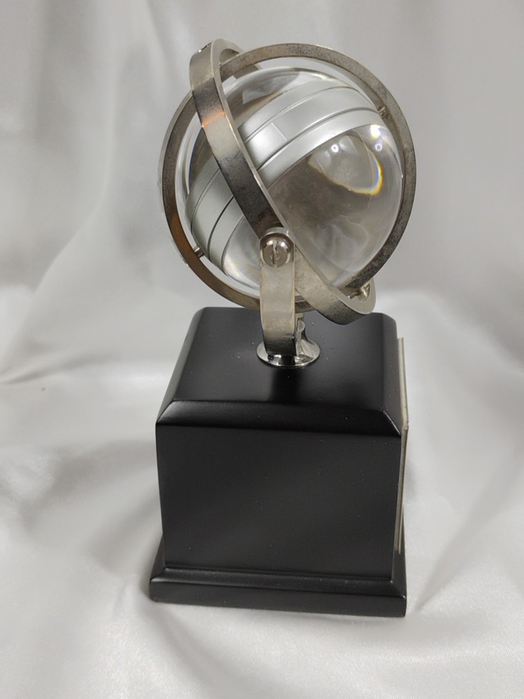 Danbury Glass Globe Photo Spherical Clock Things Remembered Black Box