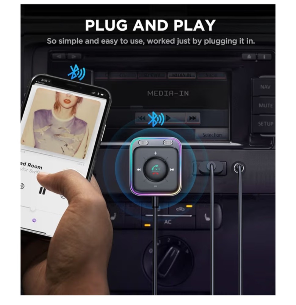 JOYROOM JR-CB8 Black Bluetooth 5.4 Car Wireless Receiver