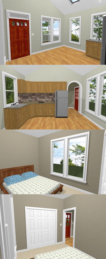 14x28 Tiny House -- 391 sq ft -- PDF FloorPlan -- Model 4