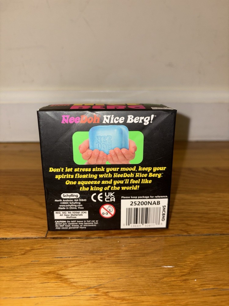 NeeDoh Nice Berg Blue XL Giant Nee Doh Niceberg Solid Squish Cube Ice Block NEW