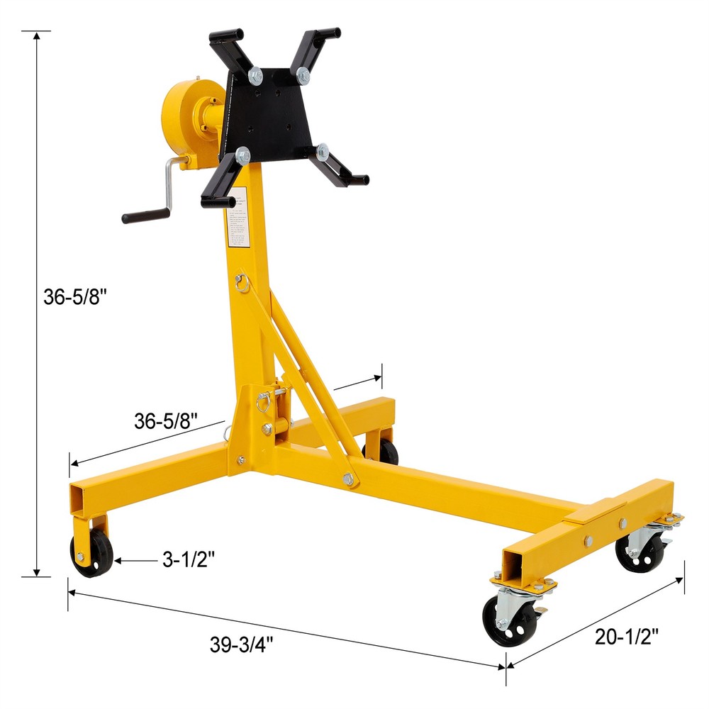 Engine Stand 1000lbs Capacity 360 Degree Adjustable Head with Caster Wheels