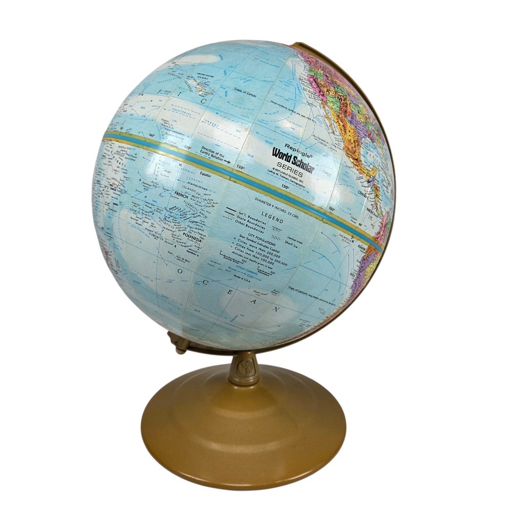 Replogle World Scholar Series 9 Inch Rotating Tabletop Topographical Globe