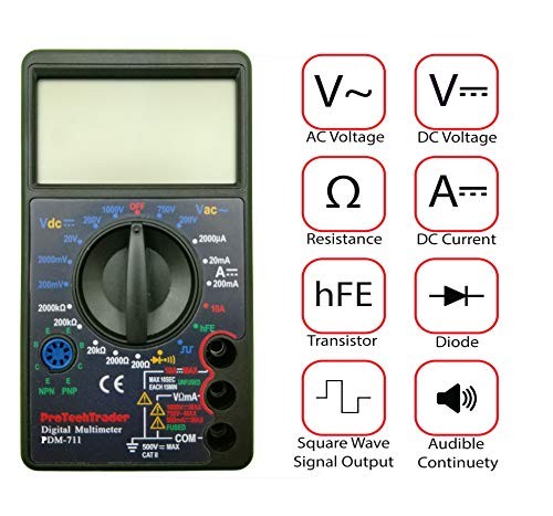 Large Screen Multimeter - Volts Ohms Amps Large Screen Multimeter PDM711