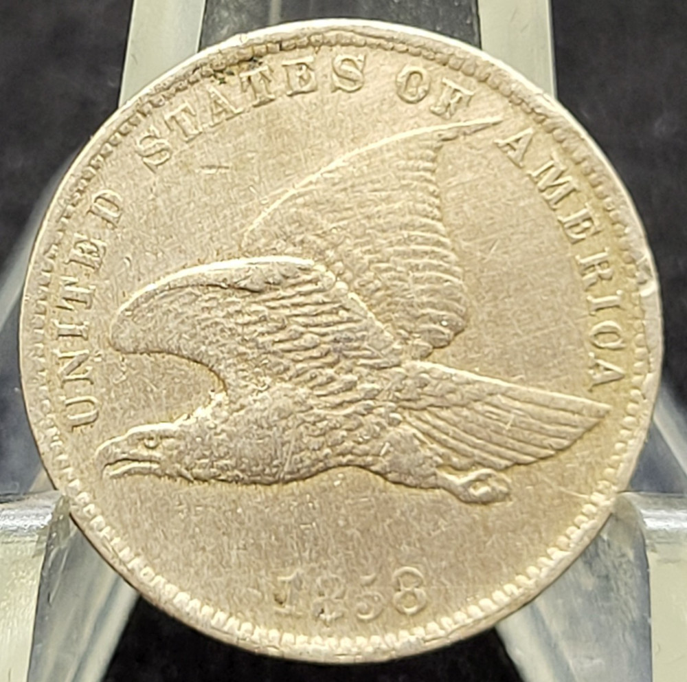 1858 U.S. Flying Eagle 1 Cent Penny Type Coin