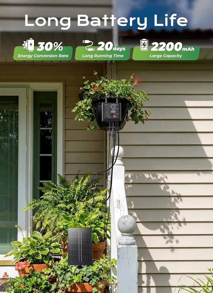 Complete Solar Garden Watering Kit – 49FT Adjustable Drip Irrigation System