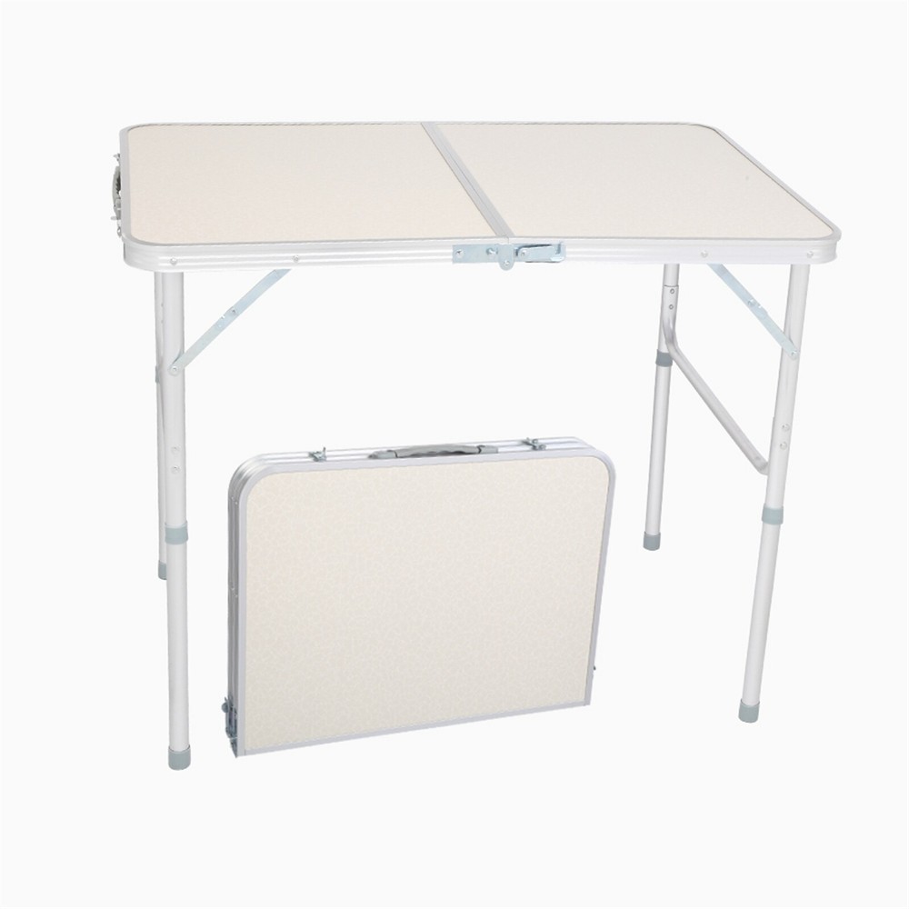 3/4/6FT White Folding Table with Carrying Handle Height Adjustable Lightweight