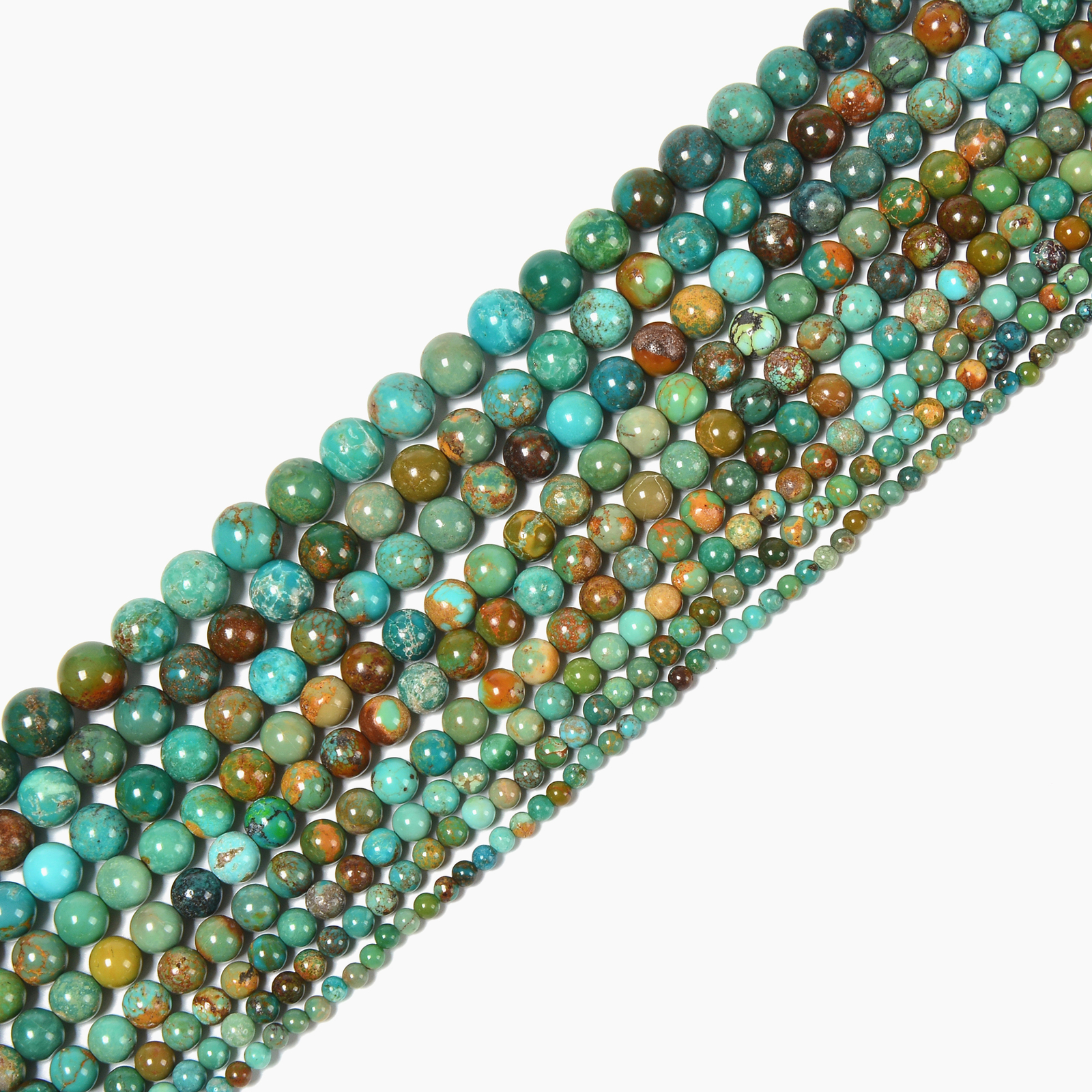 Natural Genuine Green Turquoise Smooth Round Beads 4mm 6mm 8mm 10mm 15.5''Strand