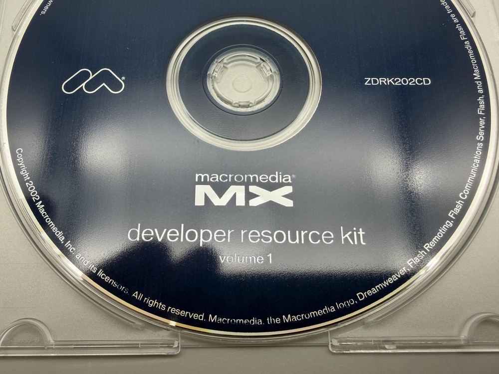 Vintage 2002 Macromedia MX Developer Resource Kit Volume 1 CD-ROM