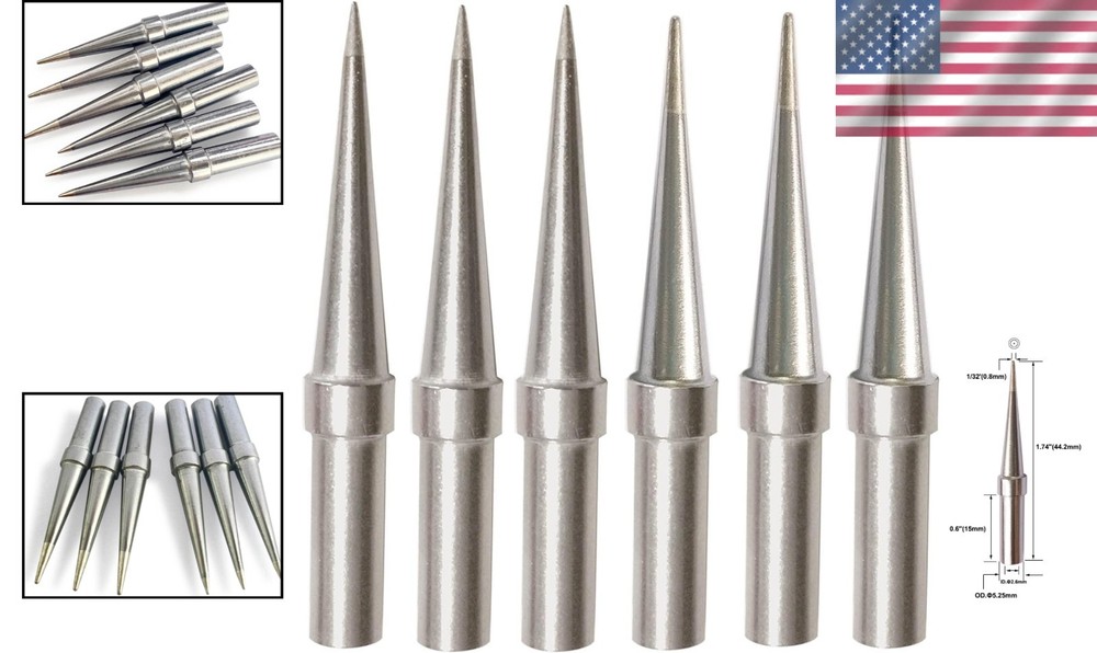 Micro Soldering Precise Replacement Tips for Weller Soldering Stations - 6 PCS
