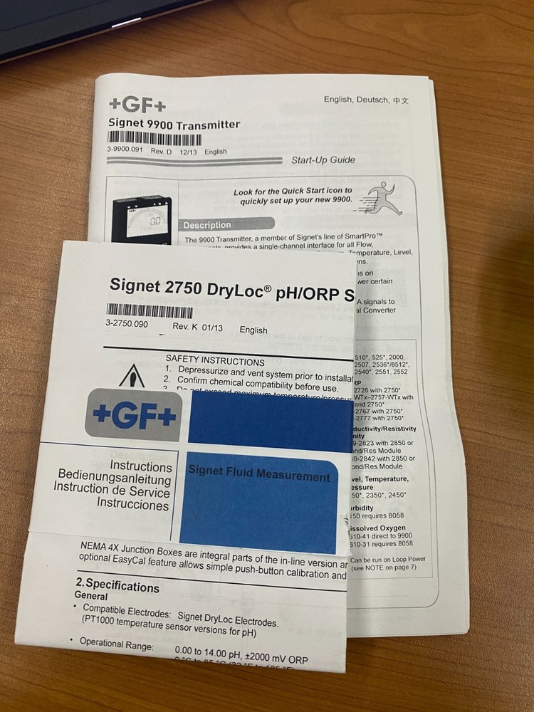 Signet 9900 Transmitter with 2750 DryLoc