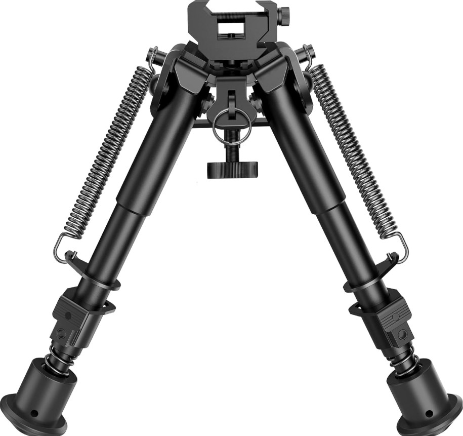 6-9 Inch Adjustable Picatinny Bipod with Spring Return & Picatinny Adapter