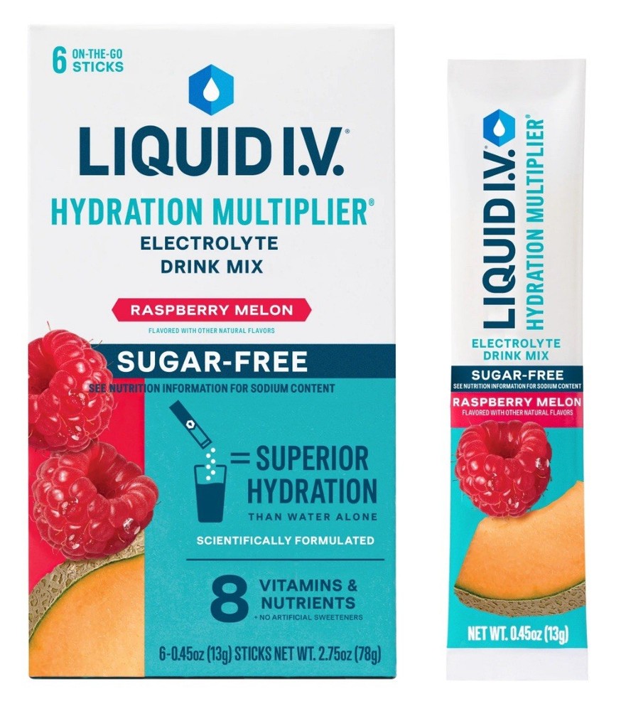 🆕 Liquid I.V. Hydration Multiplier Sugar-Free Raspberry Melon Hydration 06/26