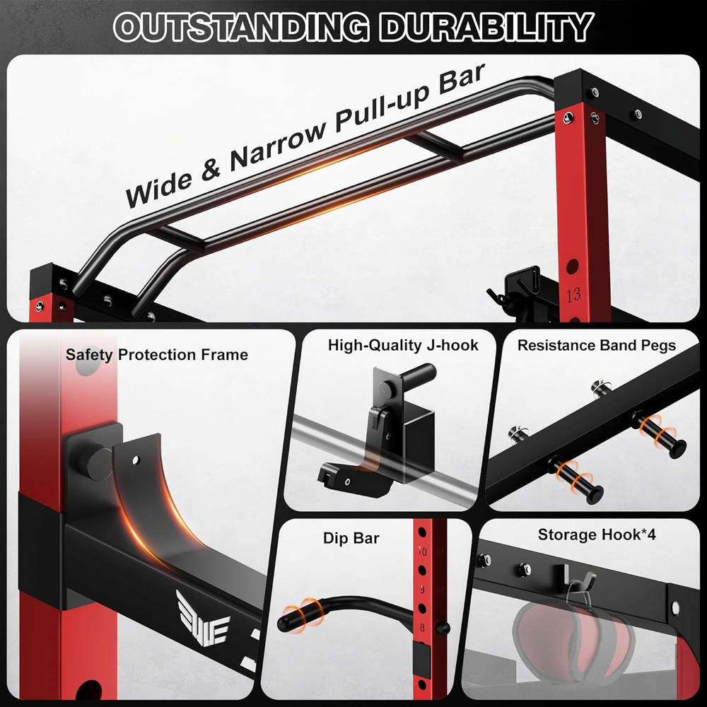 S21 Power Cage, Multi-Function Power Rack with Adjustable Cable Crossover System