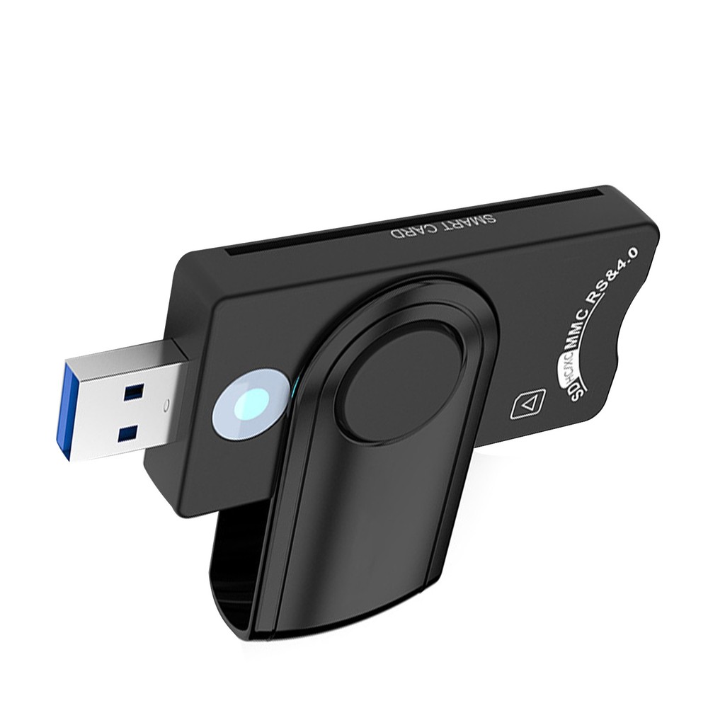 USB 3.0 2.0 Smart Card Reader Bank/SIM Memory Card Adapter Plug&Play