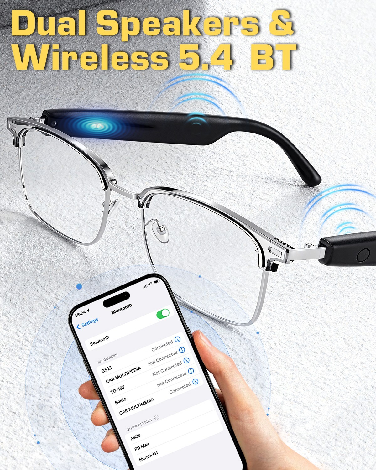 AI Smart Glasses Bluetooth Call Audio Translation for Men and Women Work Glasses