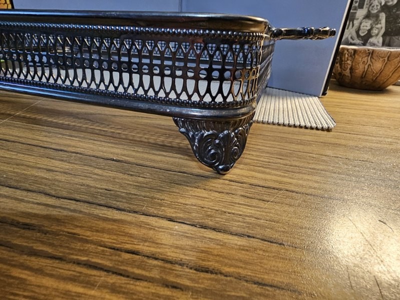 Reed & Barton Silver Plated Casserole Dish Holder Rectangular. SOLD AS IS.