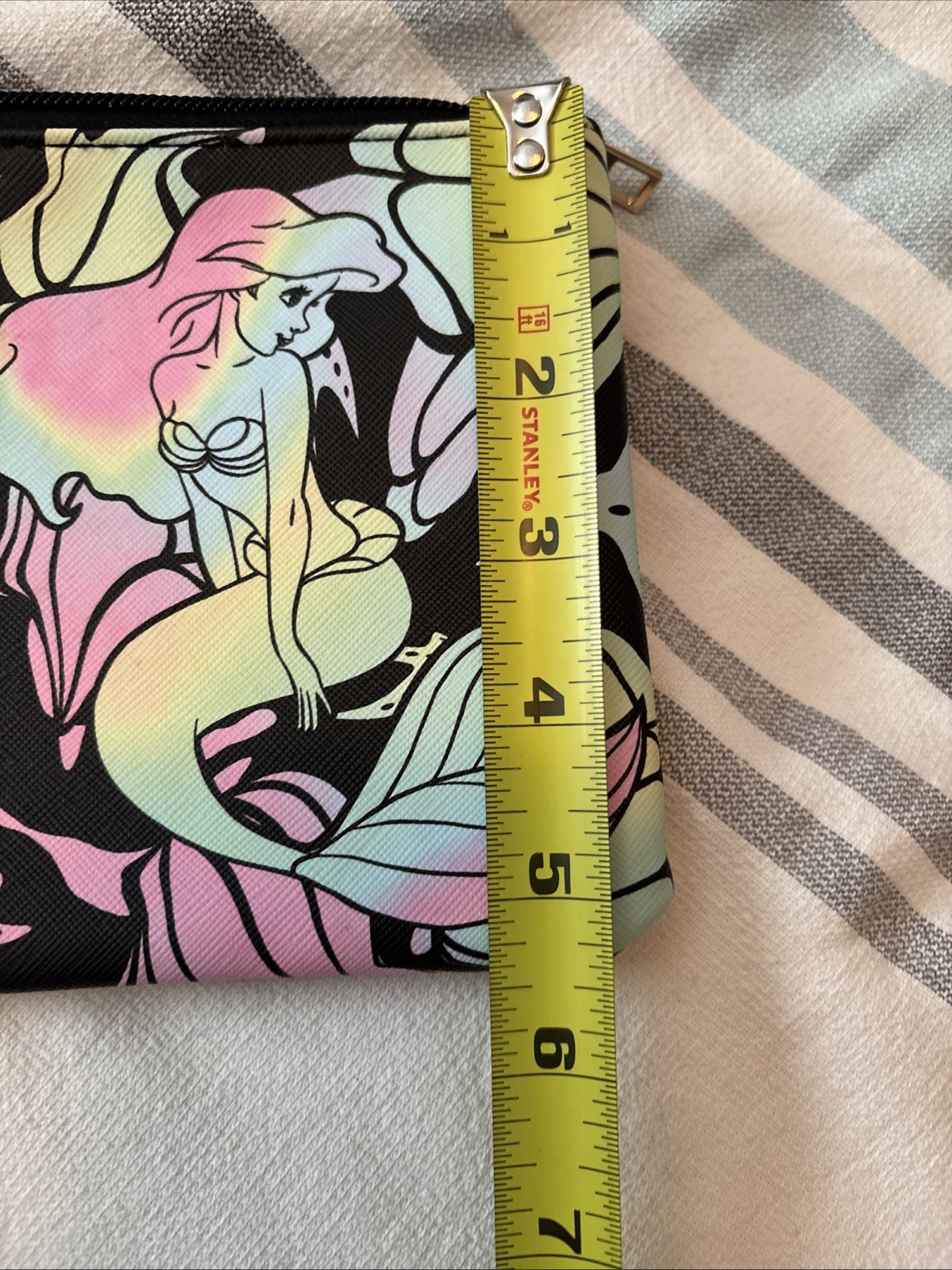 Bioworld Ariel Disney Princess Zip Pouch Wristlet Little Mermaid -large Charm