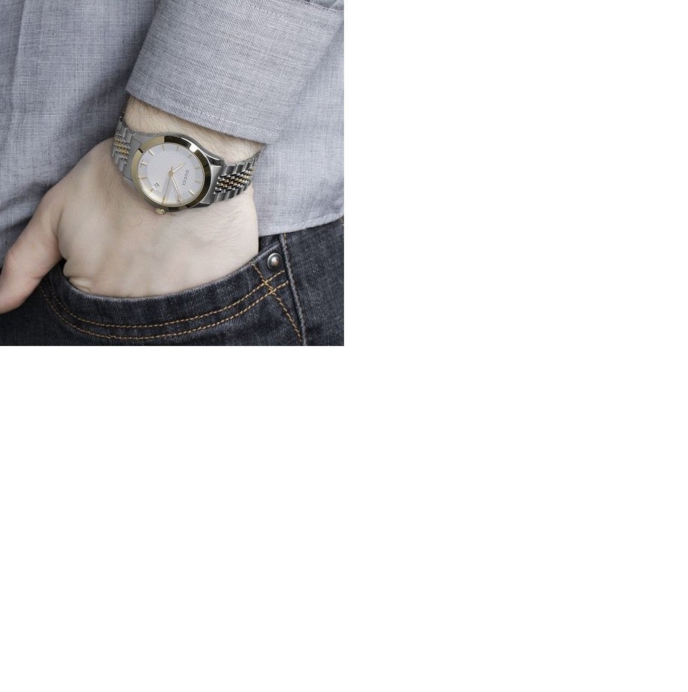 Gucci G-Timeless 38mm Case Silver, Quartz Mens Watch Gold (YA126409)