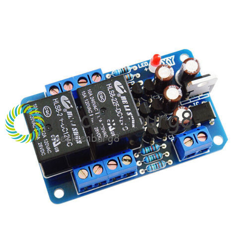 Speaker protection board component audio amplifier with DC protection boot delay