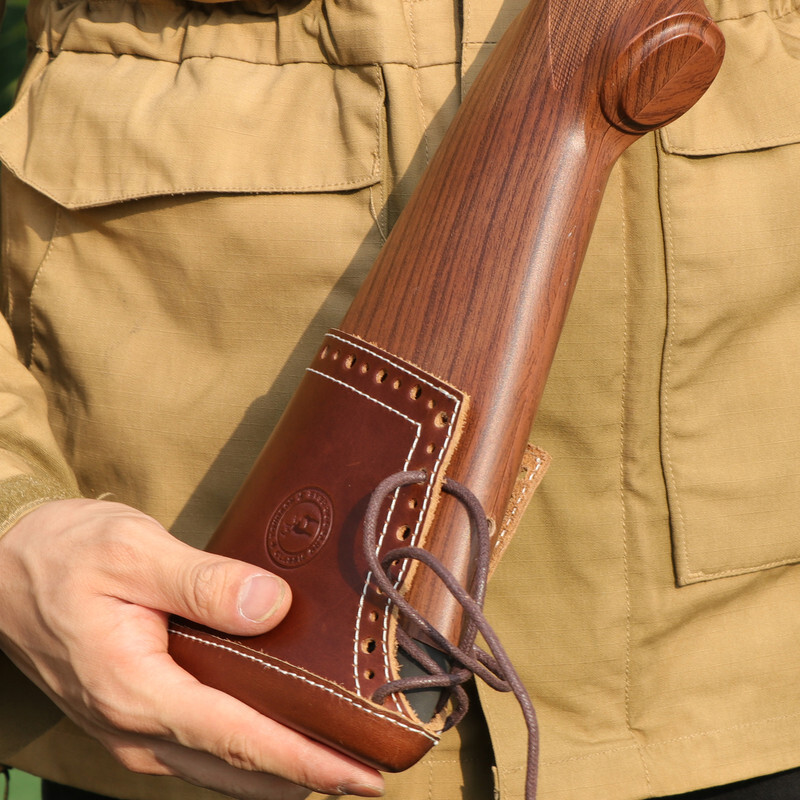 TOURBON Leather Butt Stock Protector Slip-on Recoil Pad Henry Rifle Shooting US