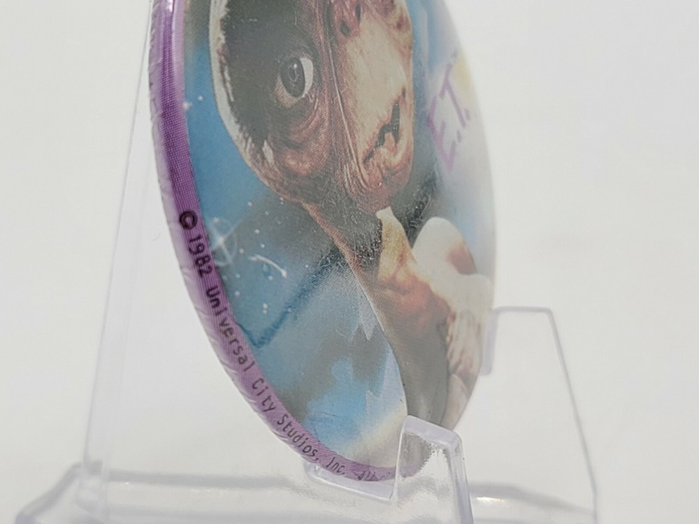 1982 E.T. ET Pin The Extra Terrestrial Pinback Button 2.25", Universal Studios