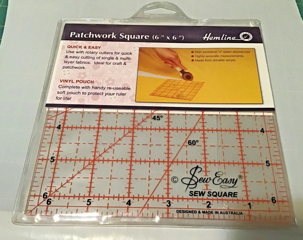 6 x 6 Patchwork Square Sew Easy, Hemline Australia With Protective Pouch