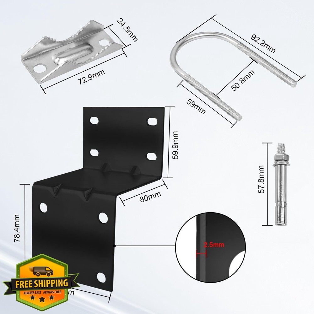 MOOKEERF Antenna Pole Mount Bracket Kit 2 Set