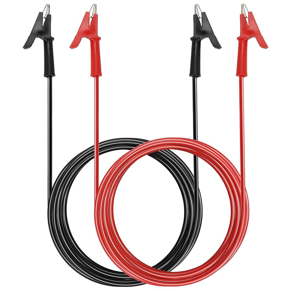 Robust 2-Pack 6.6 Ft Alligator Clips, 1500V Rated Cables for Versatile Testing