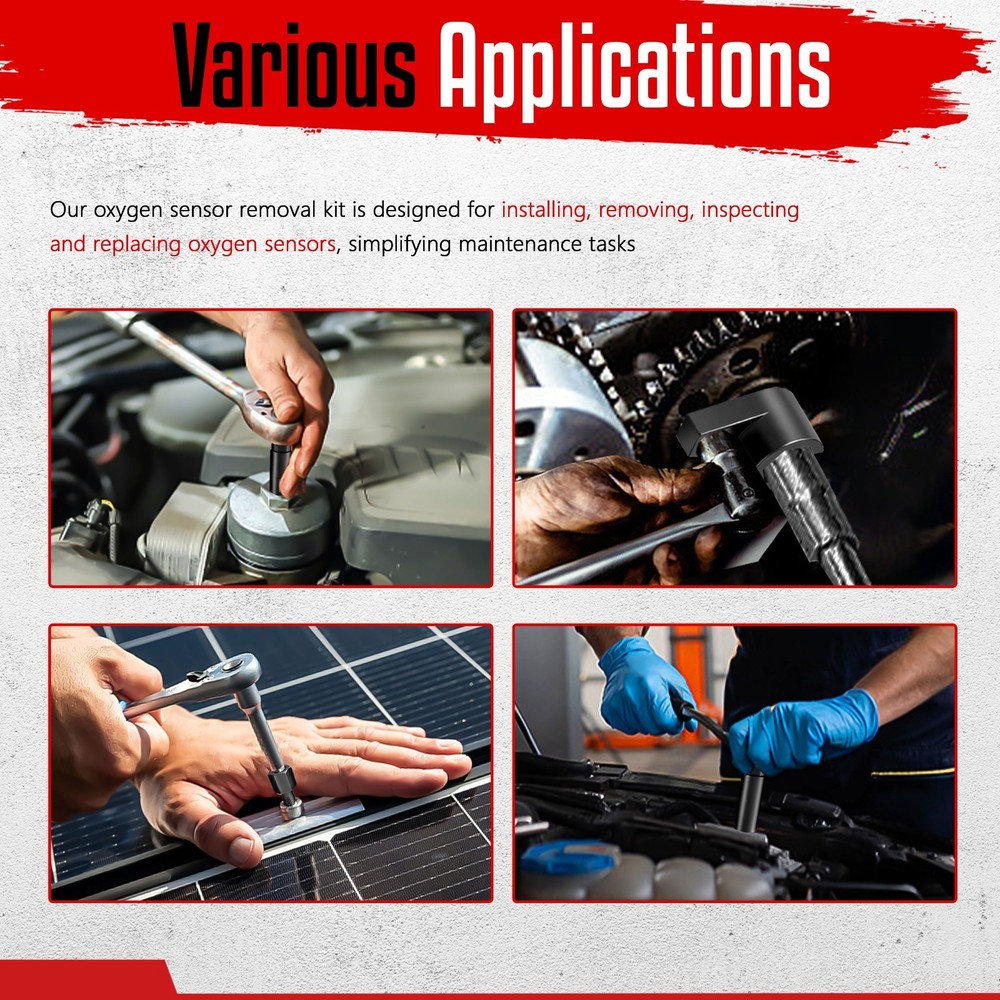 5-Piece Offset O2 Sensor Wrench Removal Tool and Thread Chaser Tool Kit