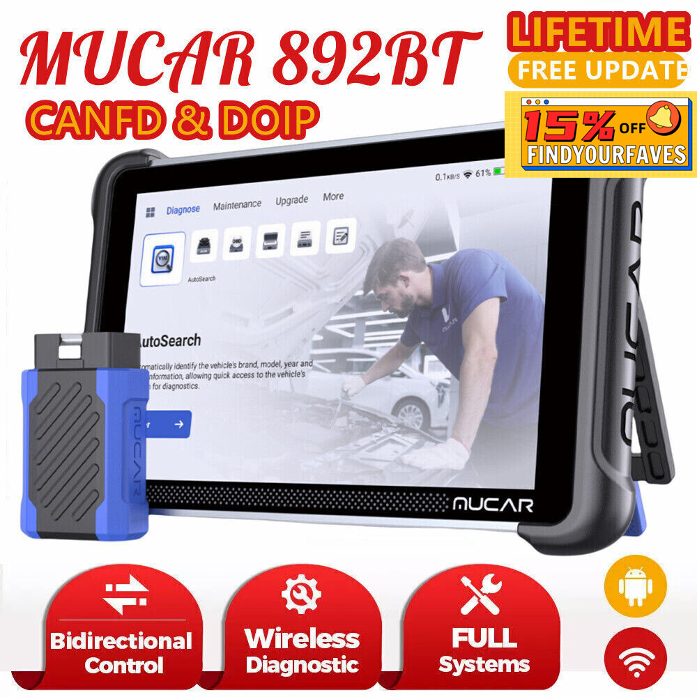 MUCAR E.CU Coding 892BT OBD2 Scanner Diagnostic Tool Bidirectional Full Systems