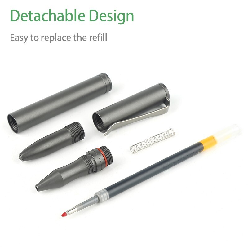 Lightweight Titanium Alloy EDC Survival Pen – Black Ink (New)